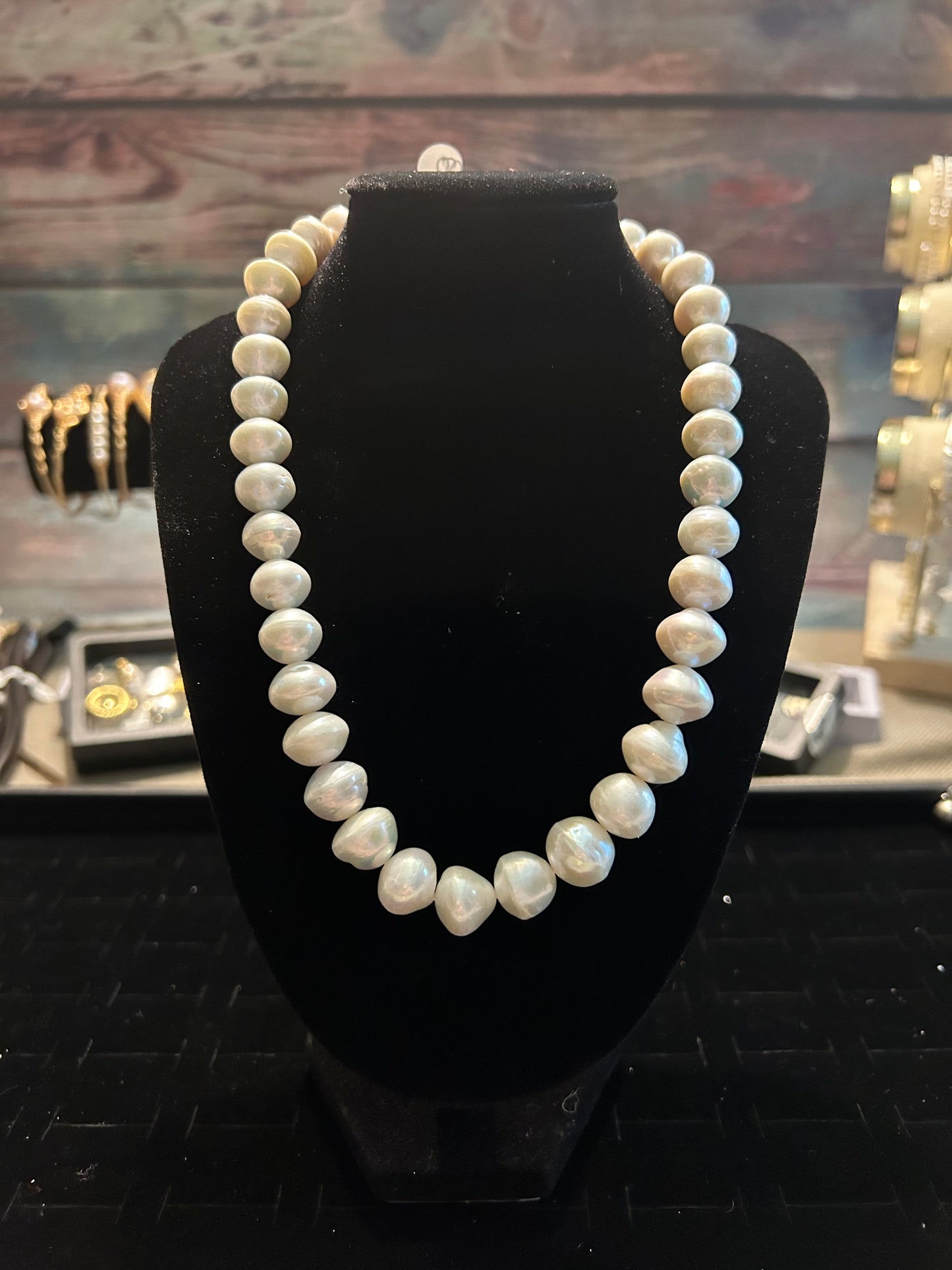 Perfect white fresh water pearl necklace