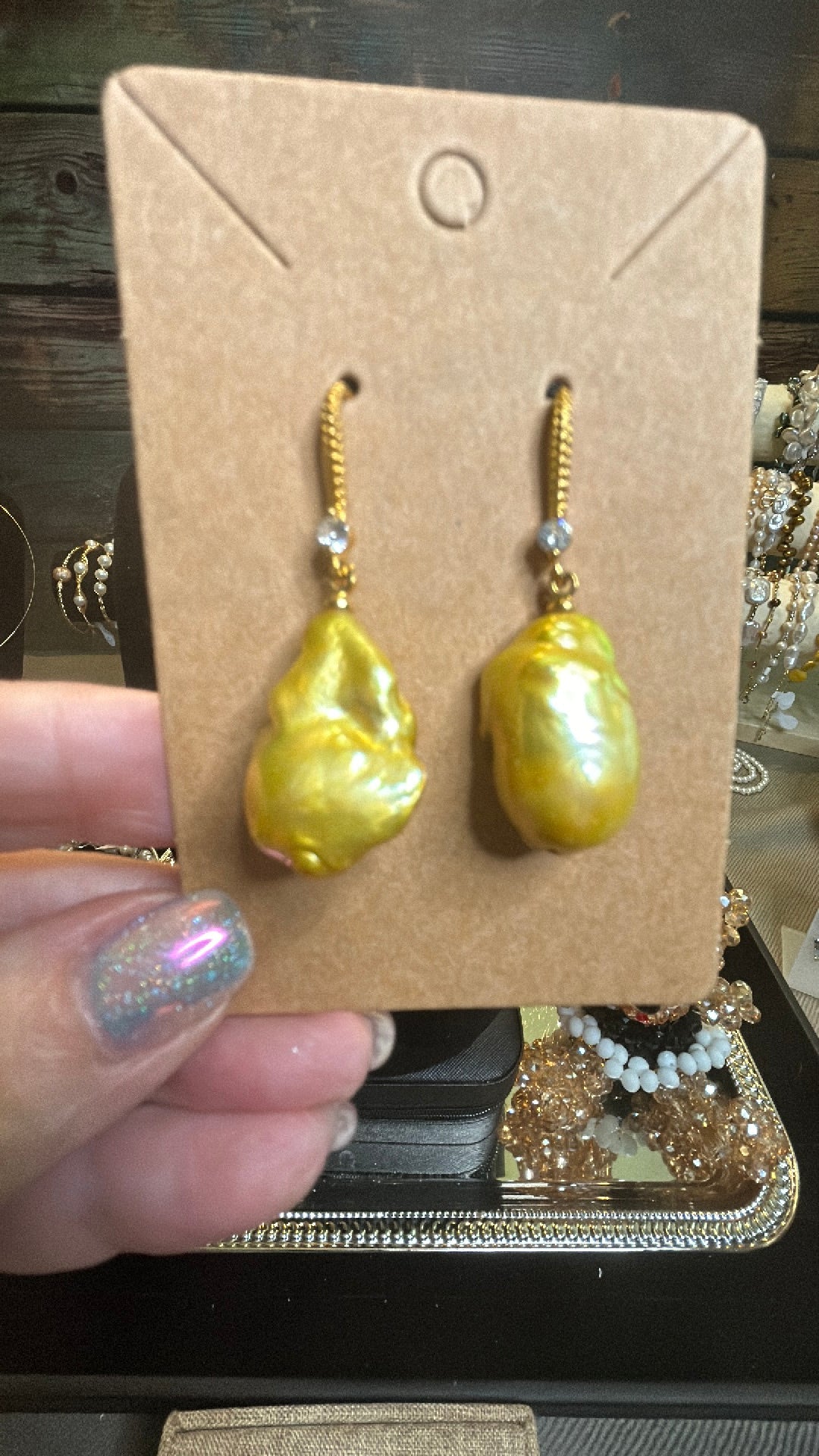 Magnificent golden baroque earrings