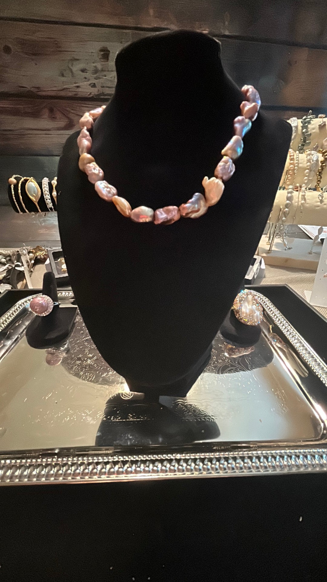 Purple baby baroque necklace
