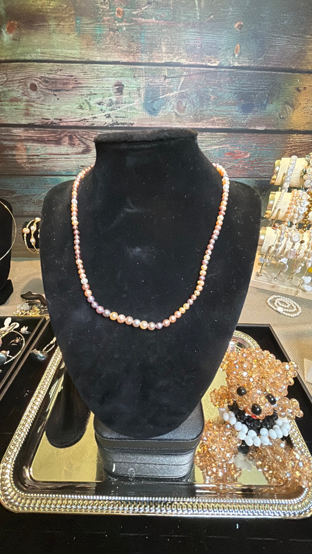 Candy colored freshwater baby pearl necklace