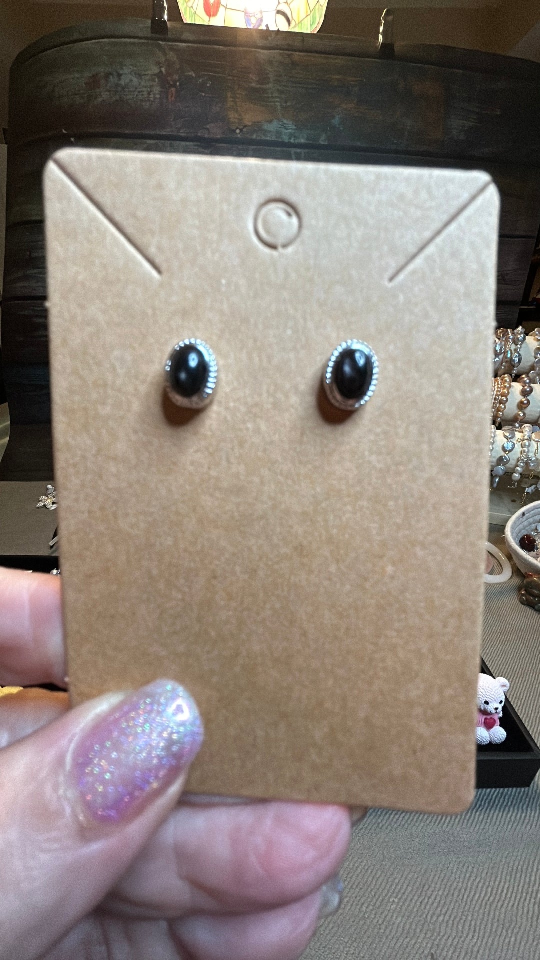 Black opal earrings