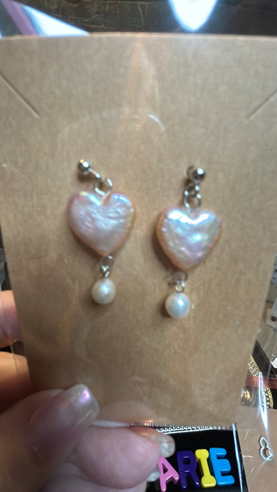 Purple Heart shaped baroque earrings