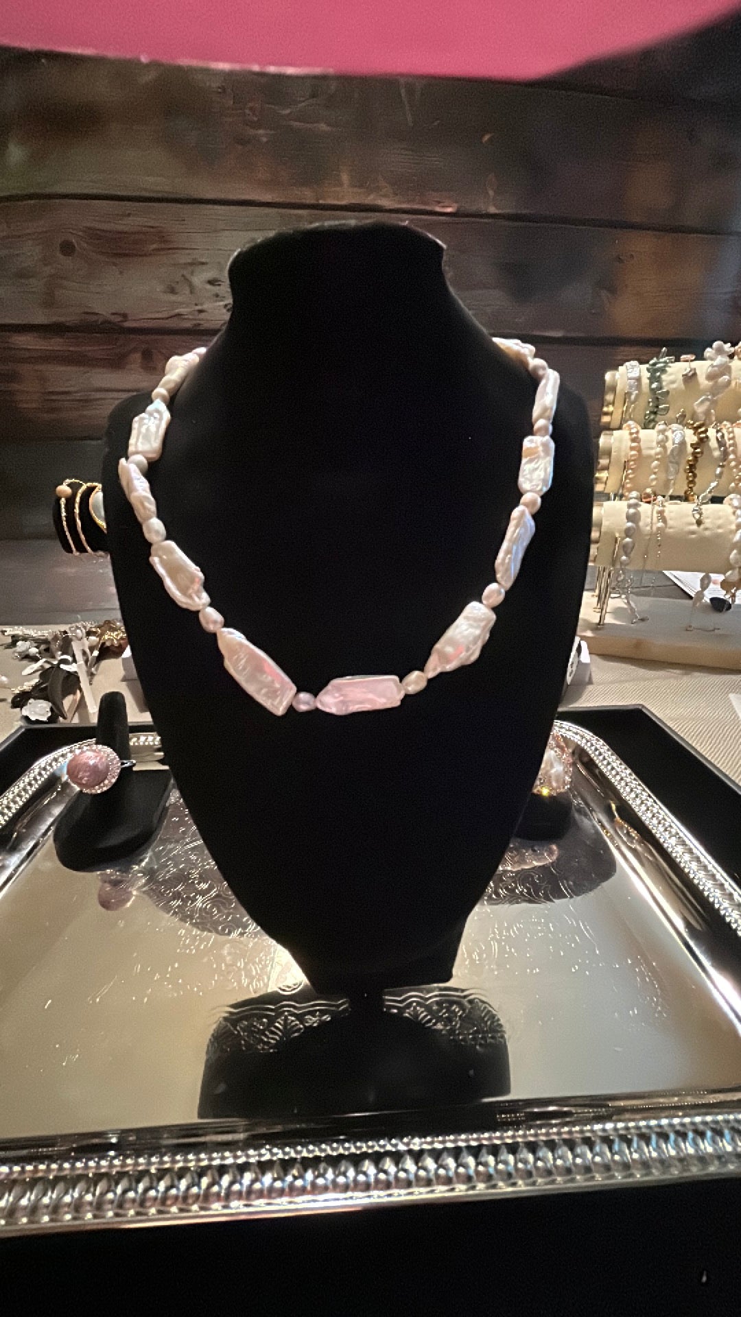 Natural baroque & freshwater pearl full necklace