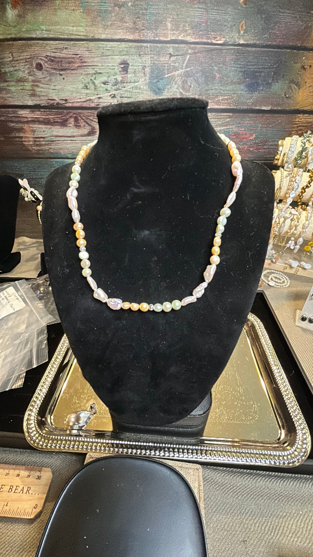 Candy colored freshwater pearl & baby baroque necklace