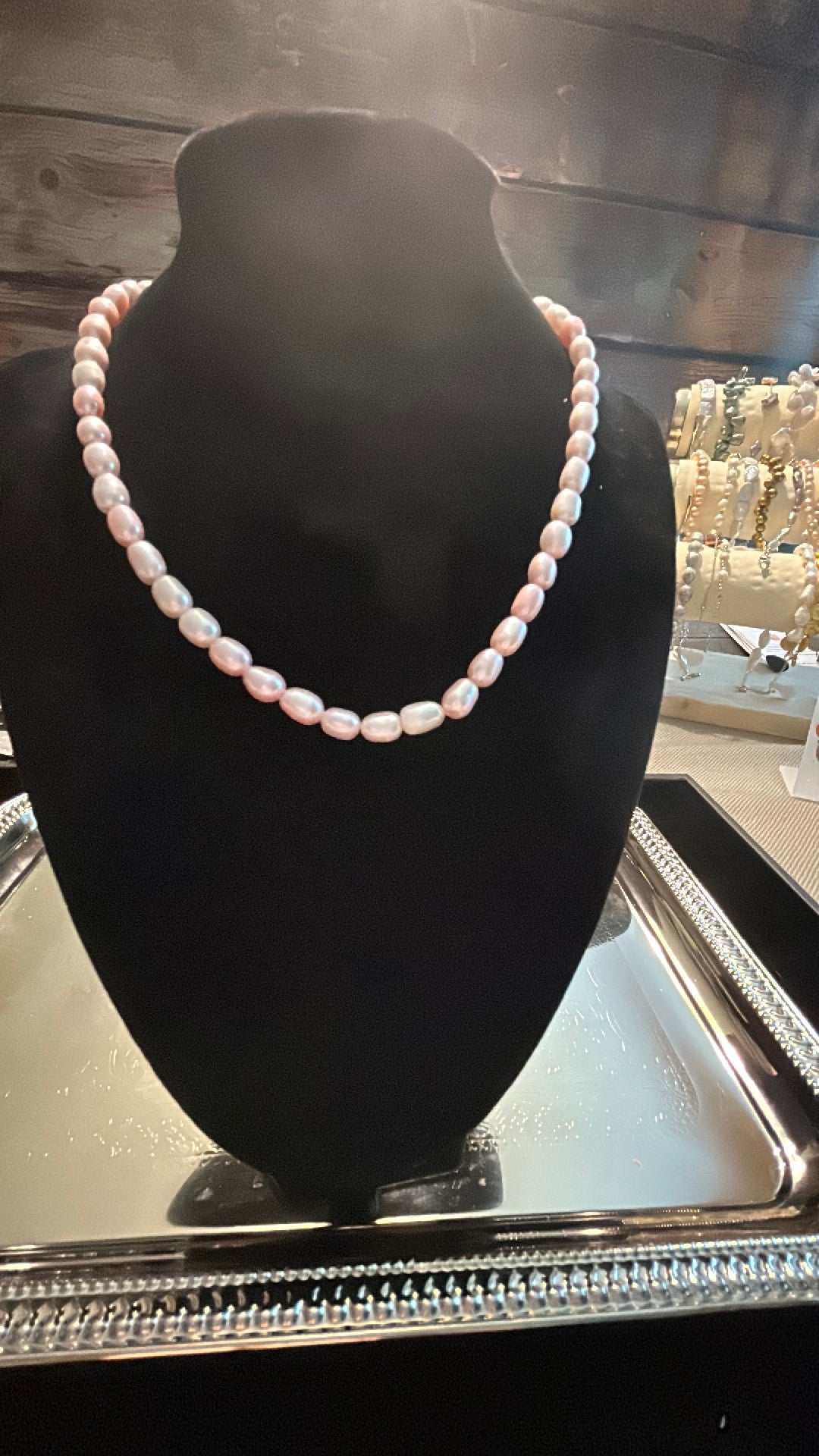 Pink freshwater pearl necklace