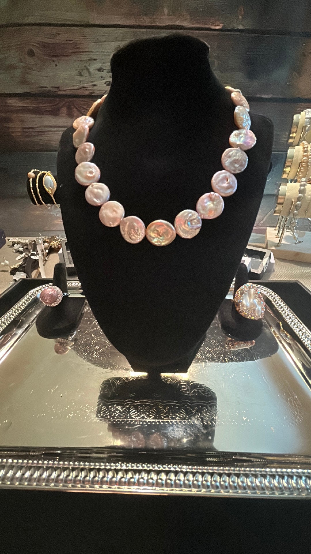 Purple round baroque necklace