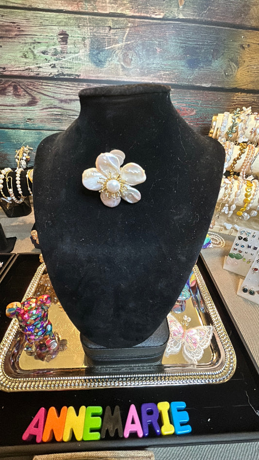 Large floral baroque brooch