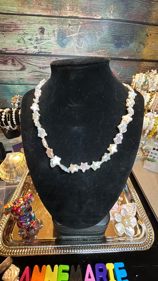 Stars are shinning baroque pearl necklace