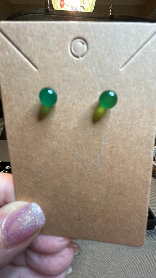 Green jade earrings