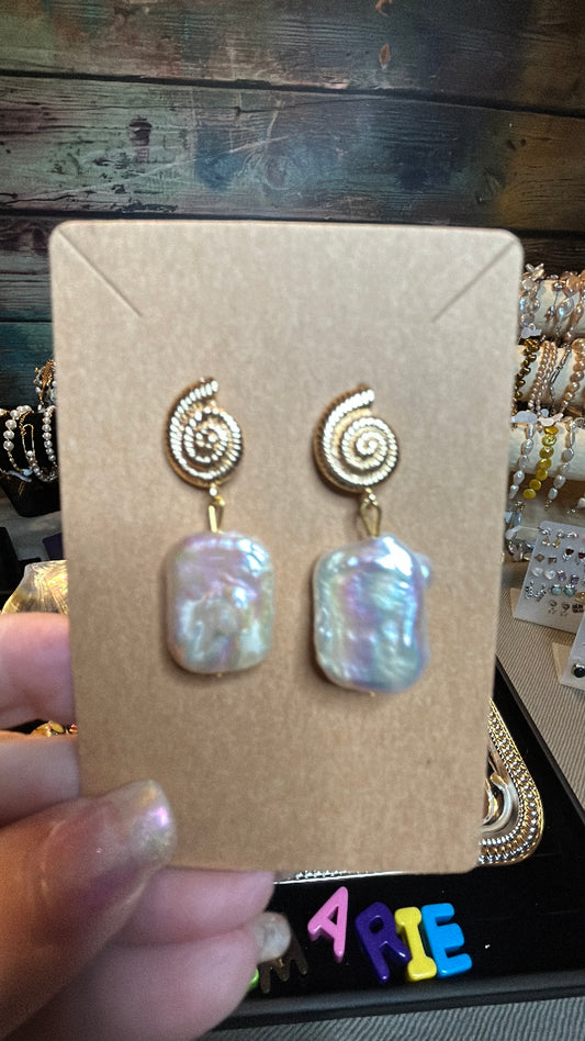 Rectangle baroque earrings