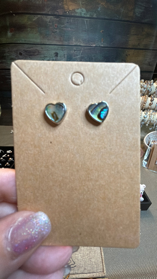 Heart shaped mother of pearl earrings