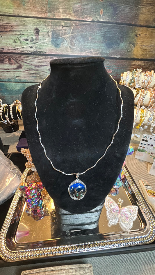 Mosaic pearl medallion necklace