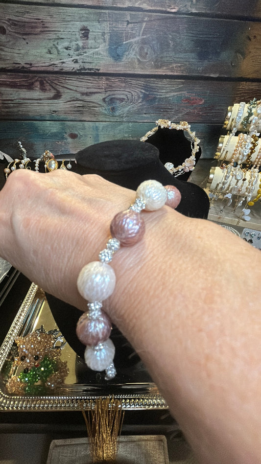 Multicolor dragon scale pearls bracelet