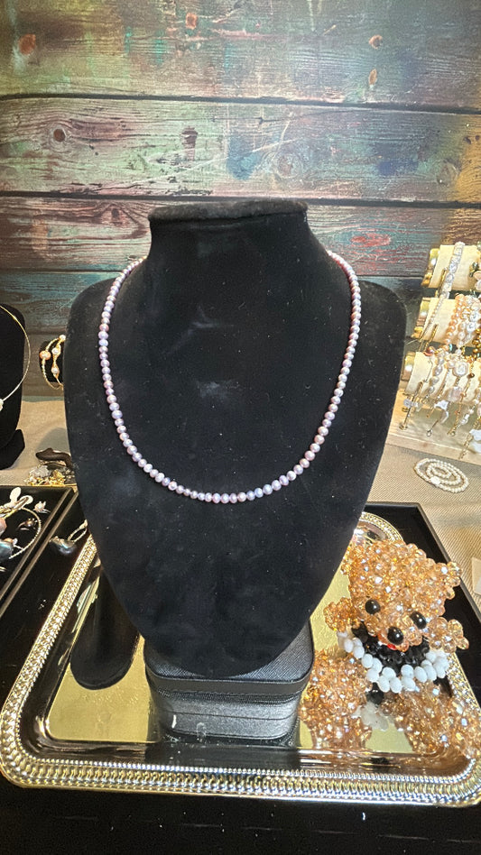 Purple baby freshwater pearl necklace