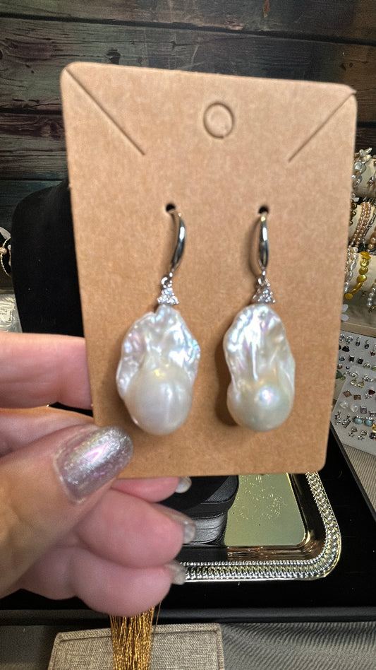Perfect large baroque earrings