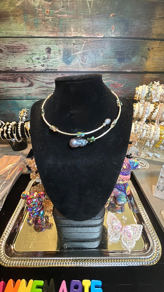 Rare blue baroque choker
