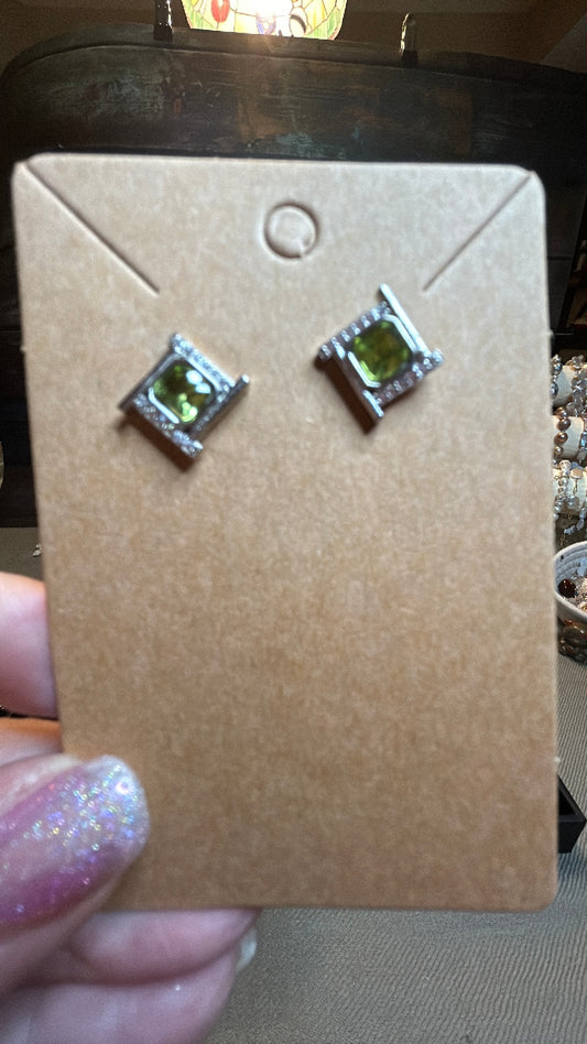Green tourmaline earrings