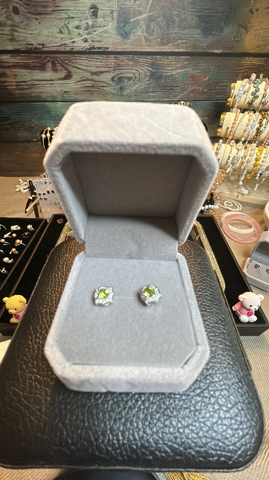 Green garnet earrings