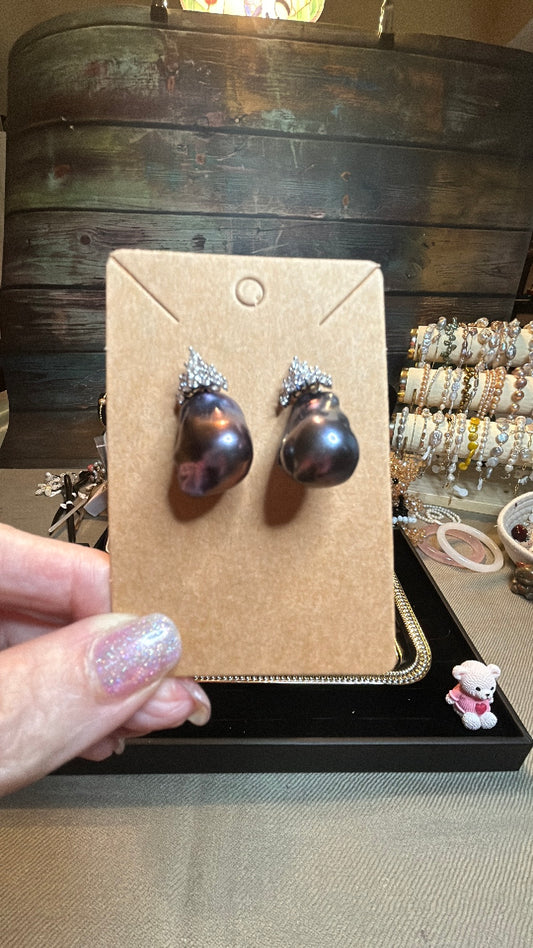 Rare blue baroque earrings