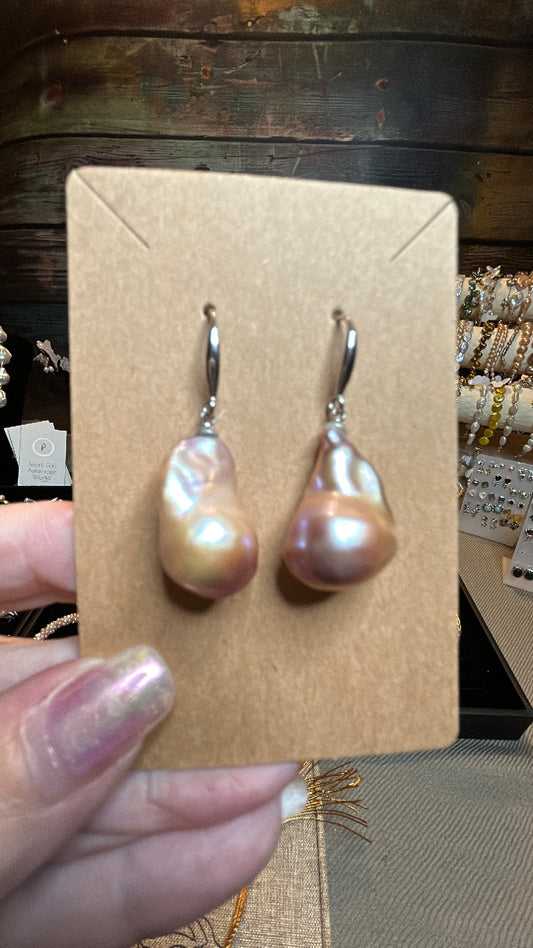 Gorgeous lavender baroque earrings