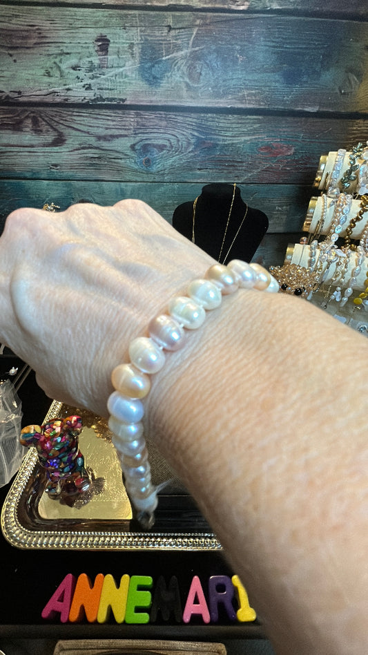 Multicolor natural pearl bracelet
